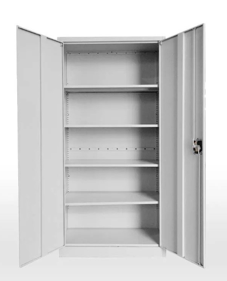 Armario metálico con puertas abatibles de medidas 90x40x185 cms, acabado color gris ral 7035 - Imagen 2
