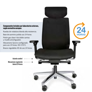 Silla ergonomica 24 horas modelo VELA fabricante Luyando System