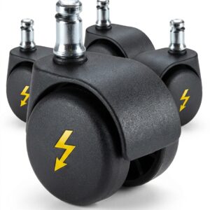 Juego de 5 Ruedas Conductivas Antiestáticas ESD para Silla de Oficina